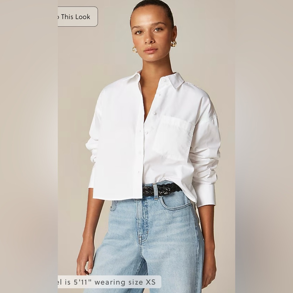 J.Crew Étienne cropped button-up shirt in cotton poplin